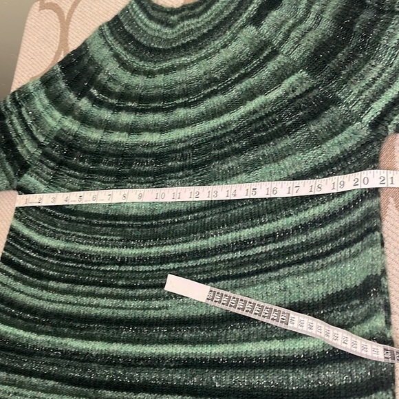 Knox Rose Holiday Pullover Sweater - Green Striped Women's Sweater - Picture 10 of 11